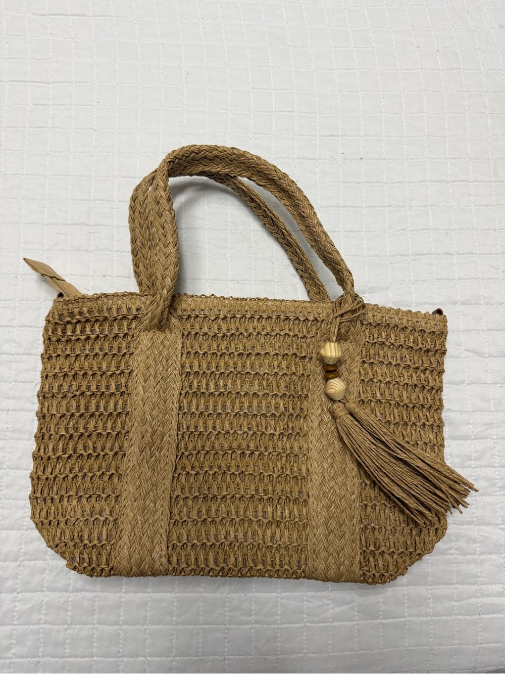 Woven Straw Tote Bag Tassel Beach Boho Shoulder Purse